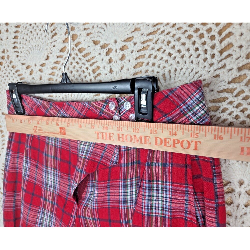 Project 6 Red Checked Plaid Large Kiku Pants Steam Punk Grunge 90s Emo Tapered - Picture 9 of 13